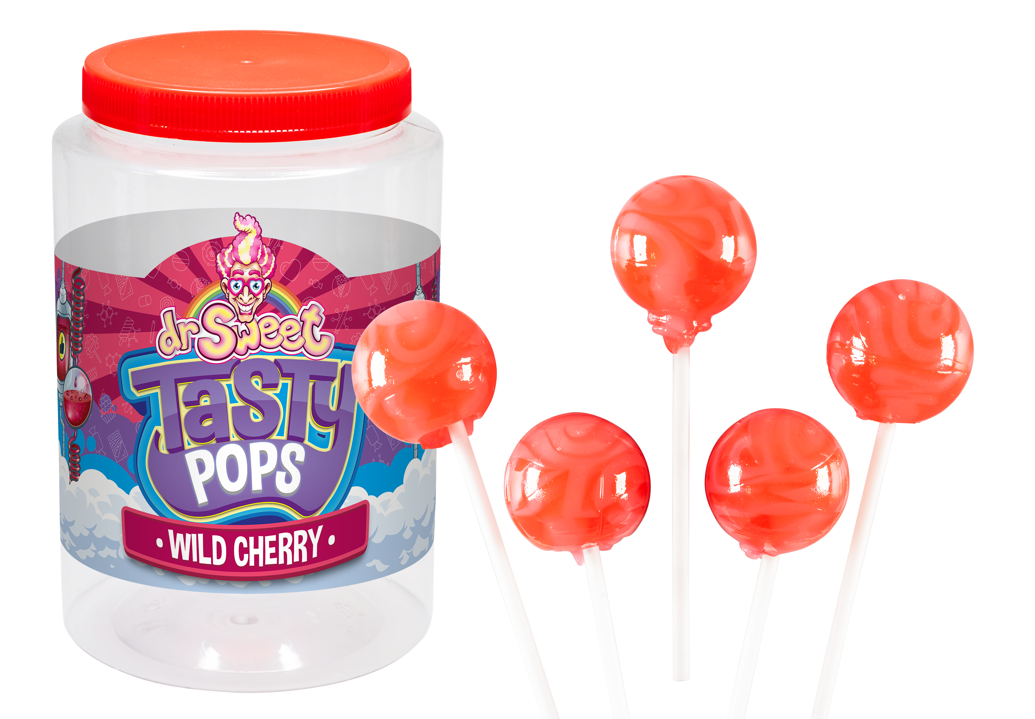 Dr. Sweet Tasty Pop Ciliegia Selvatica 70 pezzi