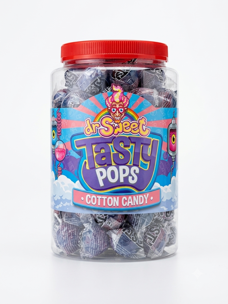 Dr. Sweet Tasty Pop zucchero filato 70 pezzi