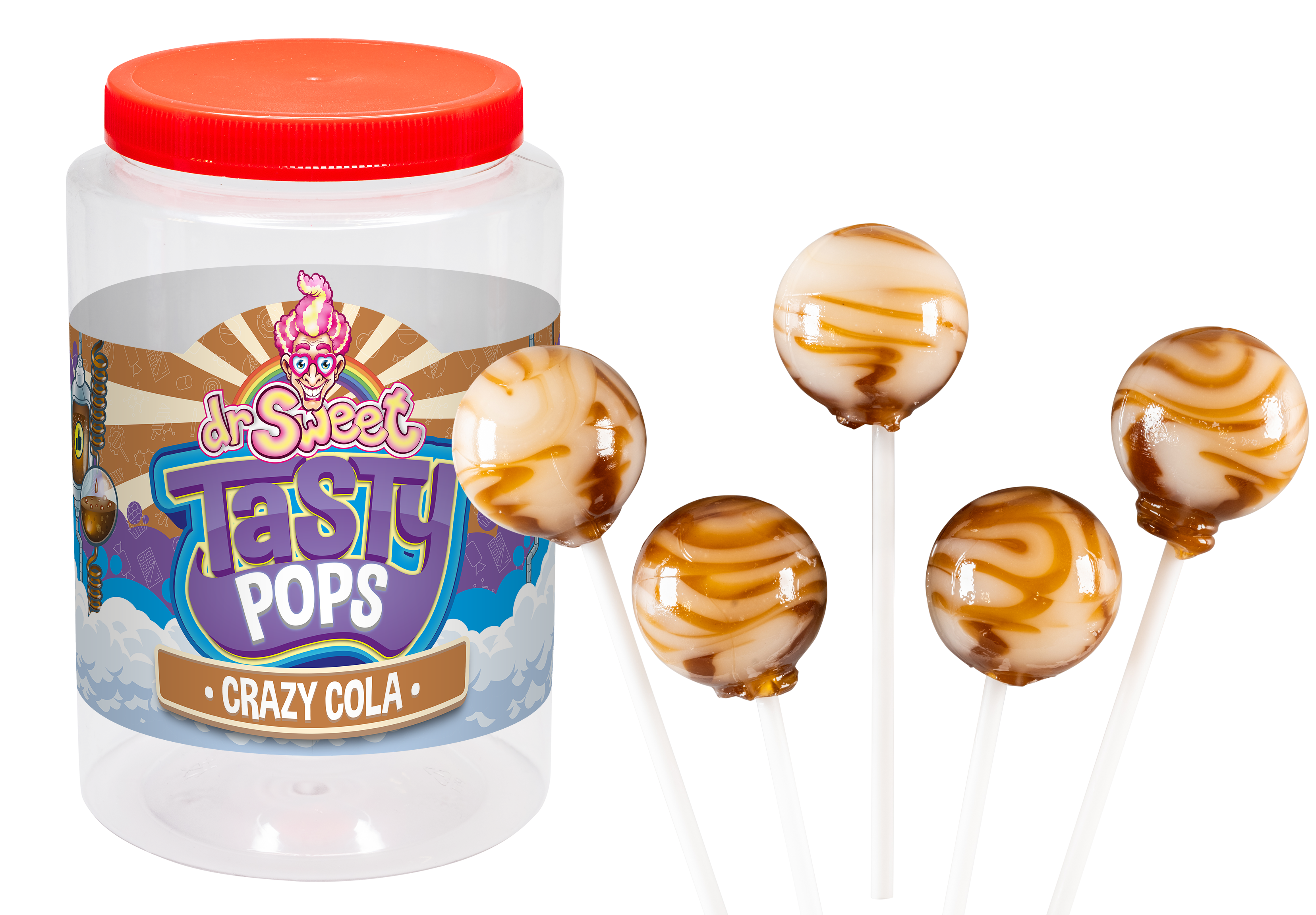 Dr. Sweet Tasty Pop Crazy Cola 70 pezzi