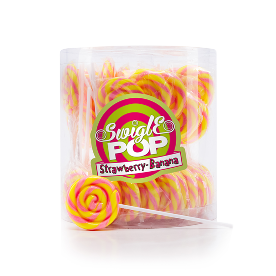 Swigle Pop Mini Banana Strawberry 50 pezzi