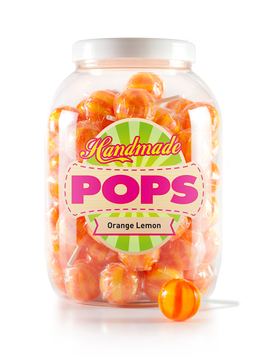 Ball Pop Orange Lemon, ricarica barattolo - 70 Lecca-lecca
