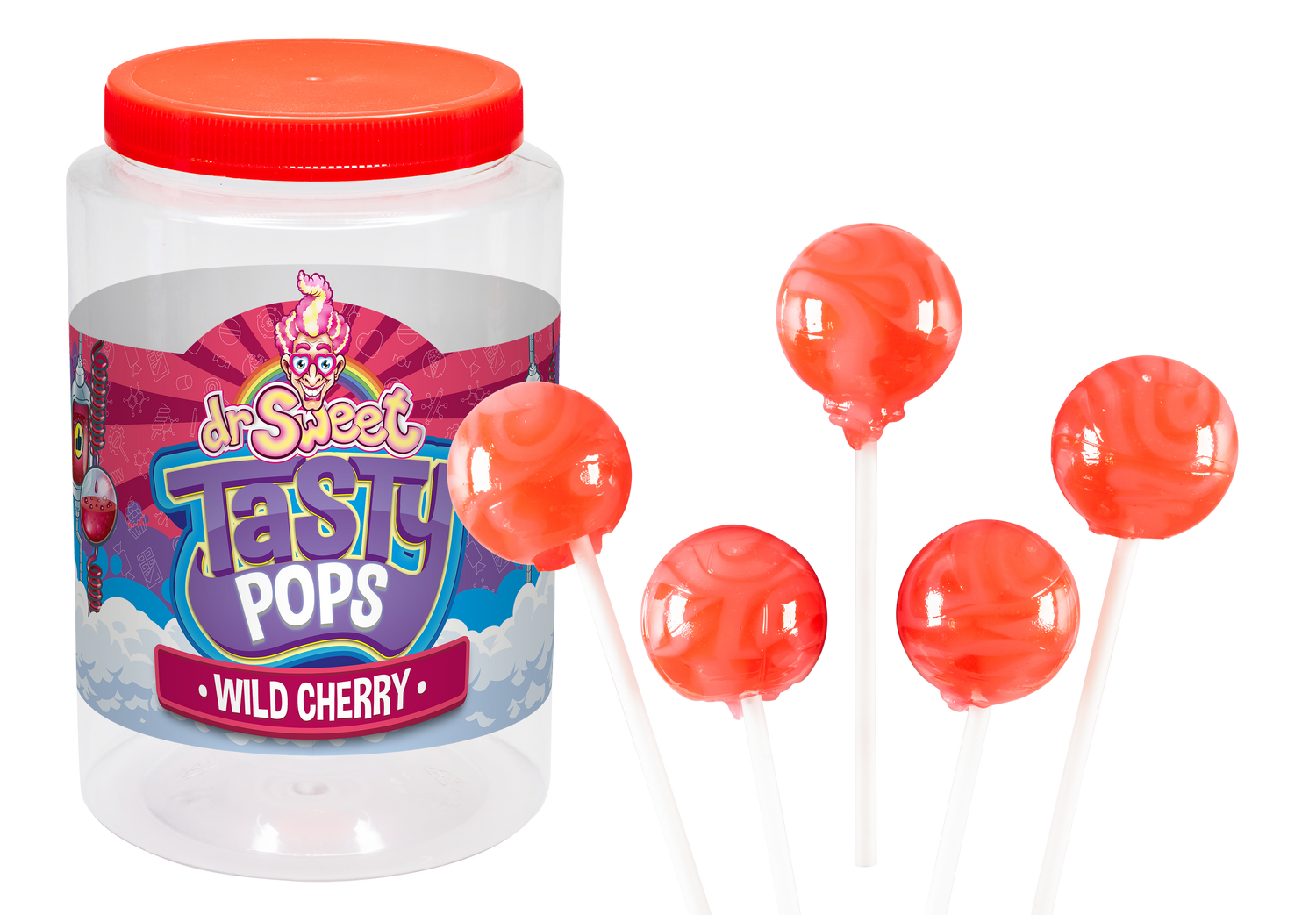 Dr. Sweet Tasty Pop Ciliegia Selvatica 70 pezzi