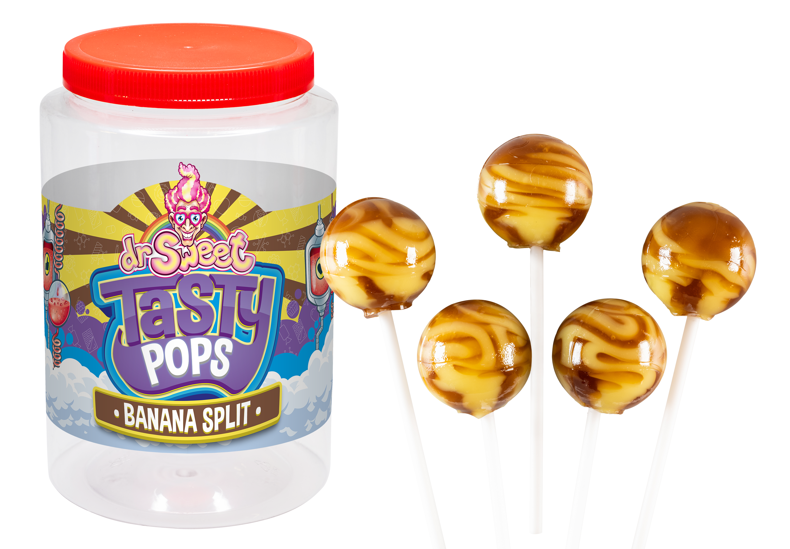 Dr. Sweet Tasty Pop Bananasplit 70 pezzi