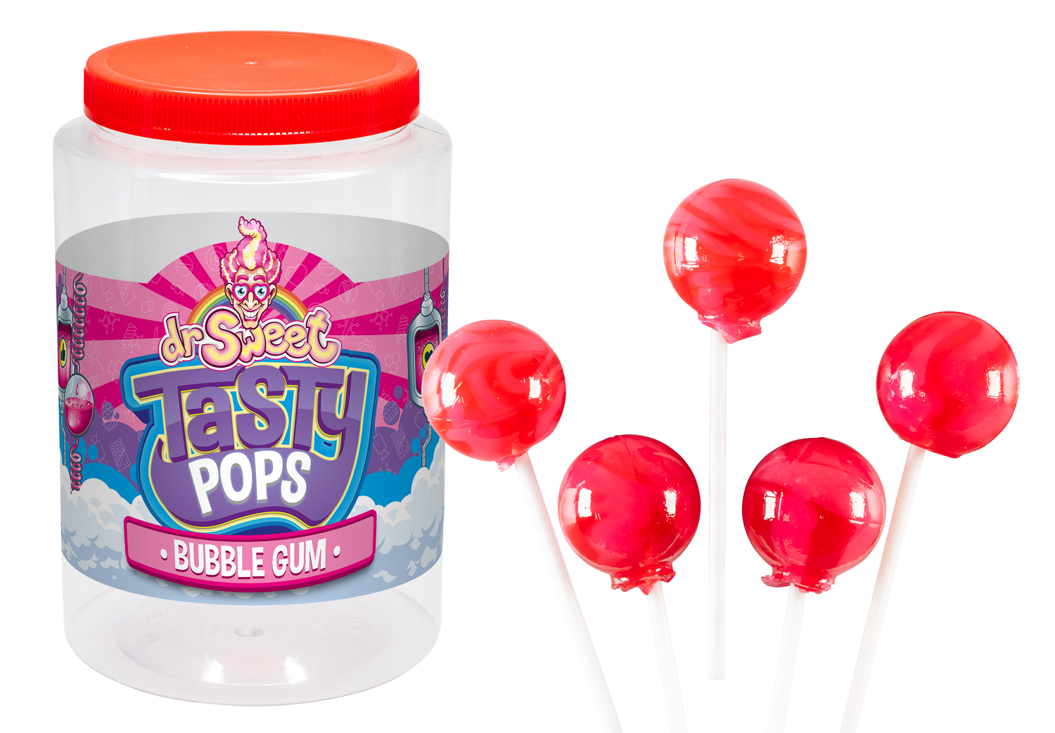 Dr. Sweet Tasty Pop Bubble Gum 70 pezzi