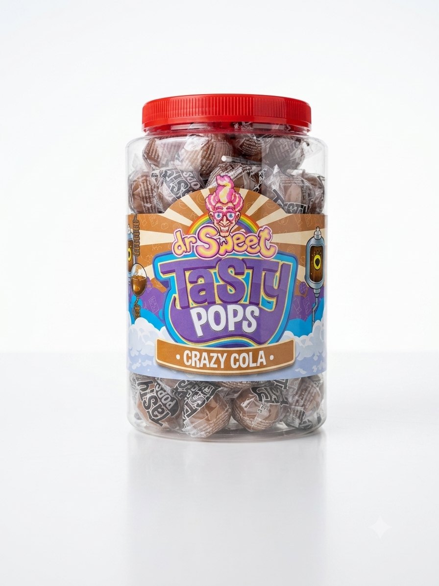 Dr. Sweet Tasty Pop Crazy Cola 70 pezzi