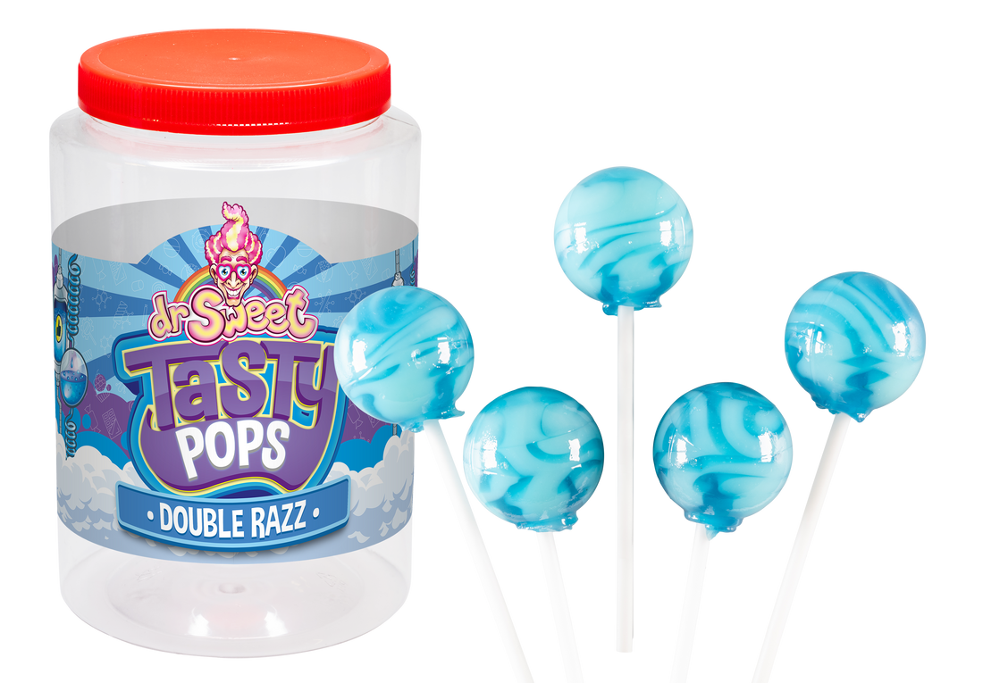 Dr. Sweet Tasty Pop Double Razz 70 pezzi