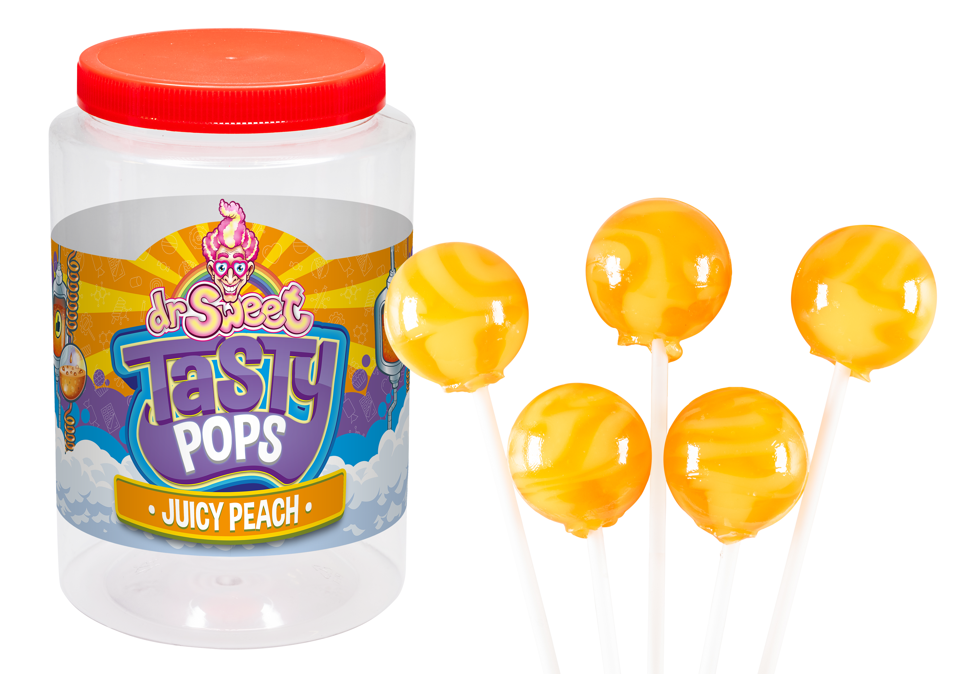 Dr. Sweet Tasty Pop Juicy Peach 70 pezzi