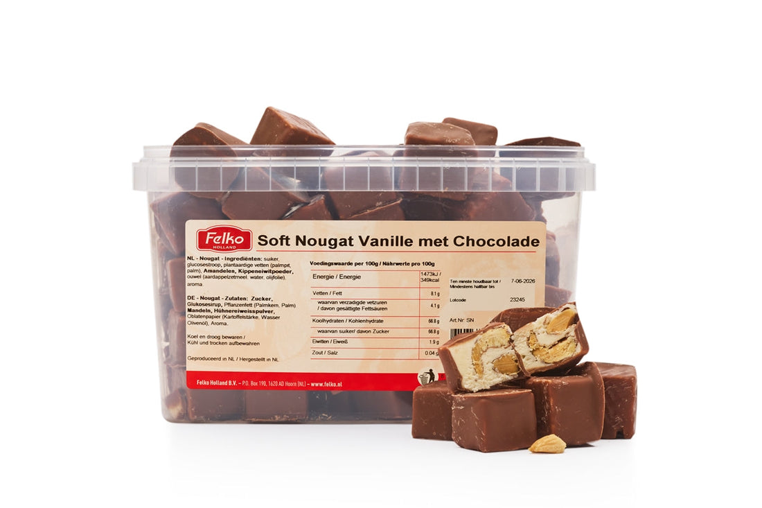 Soft Torrone vaniglia con Cioccolato (ricoperto di cioccolato) 250gram