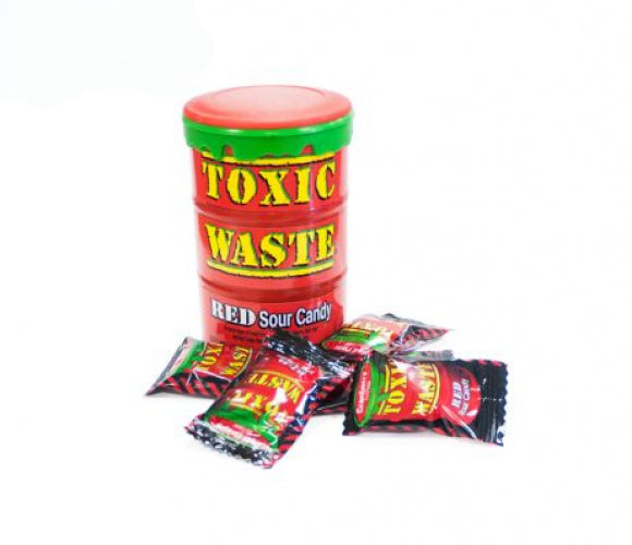 Toxic Waste tamburo di caramelle aspre rosse 42 gr